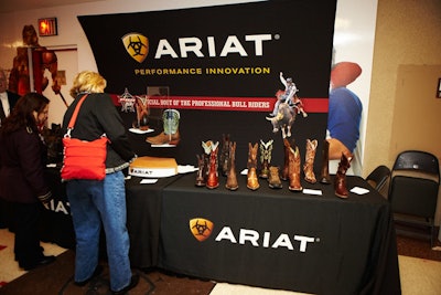 Best known for their cowboy boots, event sponsor Ariat had a display on the main concourse where attendees could touch and feel their quality footwear.