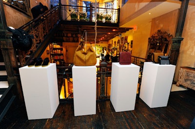 Accessories from Stella McCartney's pre-fall 2011 collection were displayed throughout the 8,000-square-foot venue on various stands and vignettes.