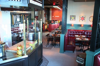 The restaurant's main dining room has three different sections, including a V.I.P. booth.