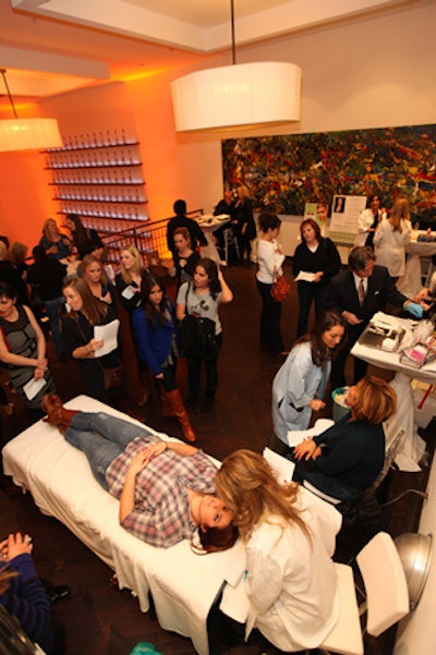 Cosmetic surgeons took over the venue's loft, where guests headed to get Botox injections.