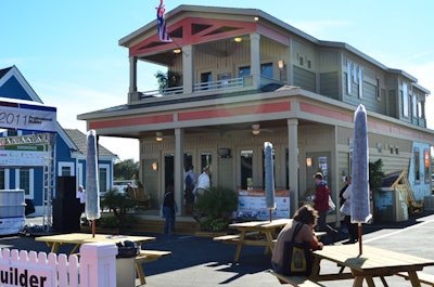 Outside the convention center, exhibitors assembled four modular homes to showcase advances in that type of housing.