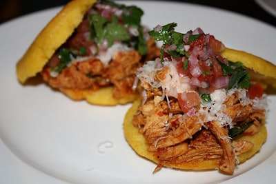 Sabor'a Street's arepas (cornmeal cakes topped with skirt steak, pulled chicken, or crispy tofu) are both gluten- and wheat-free.