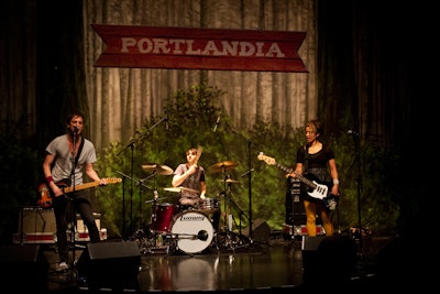 The Thermals, an indie-rock band from Portland, performed at the party.