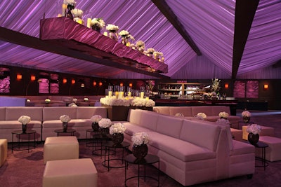 A zigzag-style ceiling treatment gave the tent a dramatic look.