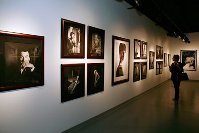 One area of Greg Gorman's retrospective features celebrity portraits of Leonardo DiCaprio, Johnny Depp, Tom Cruise, Mark Wahlberg, and Sophia Loren, among others, from his most recent book, In Their Youth.