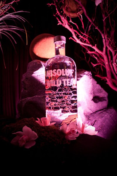 Oversize bottles of Absolut Wild Tea appeared in several areas.