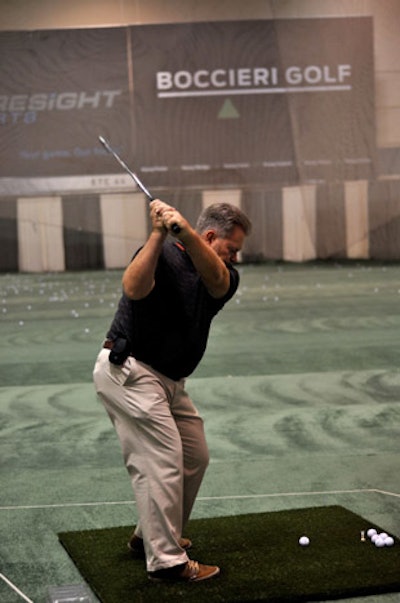 Attendees could test equipment in a 90- by 500-foot indoor driving range with 47 hitting bays.