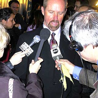 Naras president and CEO Michael Greene was interviewed by journalists after the press conference.