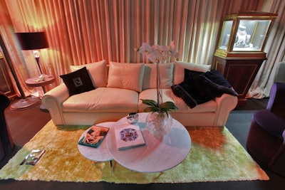 Furnishings from Fendi Casa decorated the greenroom.