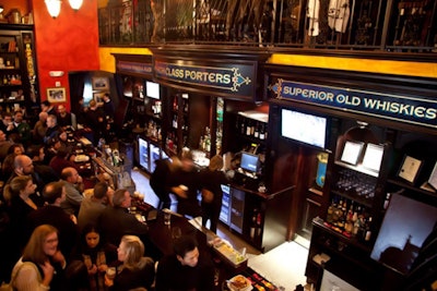 The mezzanine overlooks the first-floor bar and can accommodate 60 people.