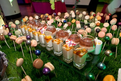 Dubbed 'Forces of Nature,' the dessert station had a gardenlike look.