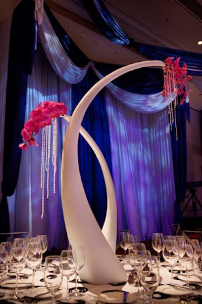 Centerpieces on some of the tables were designed to evoke a ballet dancer's legs.