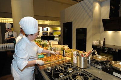 Twenty Toronto restaurants served food from stations on the show floor.