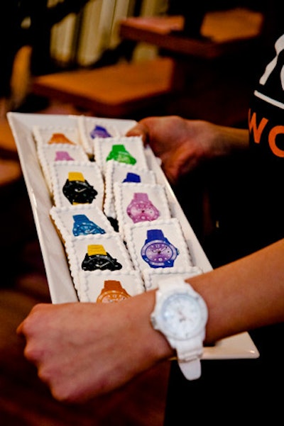 Daniel et Daniel designed cookies with images of the watches imprinted on them.