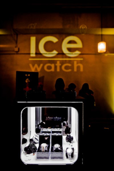 Most of the decor for the event consisted of Ice-Watch's existing display cases.