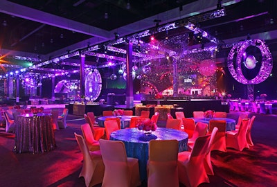 Studio 54 inspired the look and feel of the Recording Academy's Grammy after-party at the Los Angeles Convention Center.