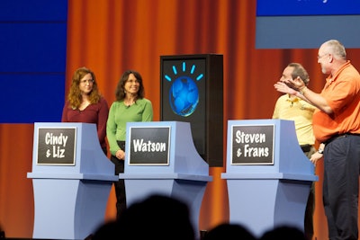In a Jeopardy-style game, I.B.M. gave a preview of Watson, a new computing system that is intended to rival a human's ability to answer questions posed in natural language. Watson will compete on the real Jeopardy on February 14, 15, and 16.