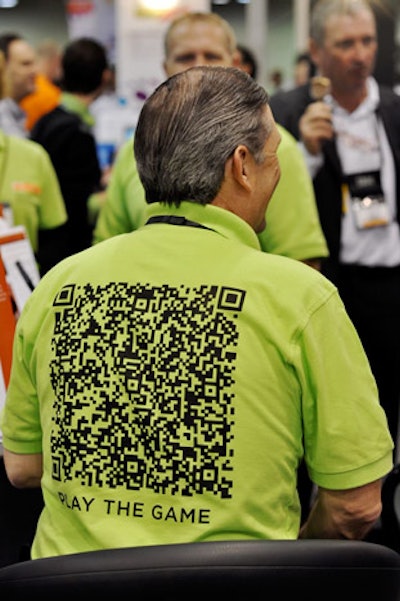 Sogeti, an information technology services company, created a game using Q.R. codes, and the company's staff promoted it with custom shirts.