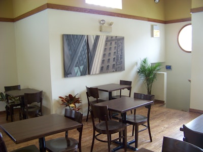 With café seating and couches, the lounge can hold meetings and events for 50.