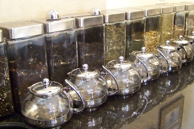 Along with coffee, the café serves loose leaf teas.
