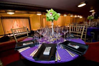 BBJ provided purple linens, and Richard Remiard Event Design supplied orchid-filled centerpieces.