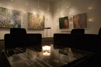 For a more subdued atmosphere, guests could explore an art gallery erected for the event.