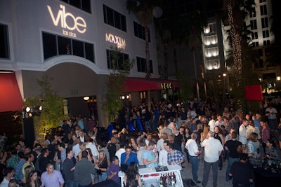 The Fort Lauderdale party spilled out into the courtyard shared by Vibe Ultra Music Lounge, O Lounge, and Yolo.