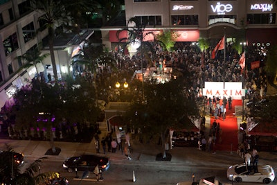 In Fort Lauderdale, organizers created two photo areas with the Maxim logo: one at the end of the red carpet for V.I.P.s and another on the other side of the same wall for the general public.