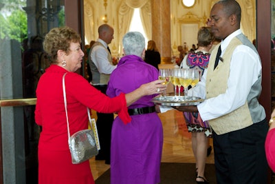 Guests received wine compliments of Diageo as they arrived for the luncheon.