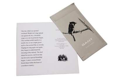 The oversize invitation for the Gant by Michael Bastian show may look simple, but the graphics and short story gives editors a glimpse into the inspiration behind the fall collection.