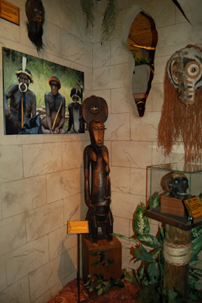 The facility has dozens of African masks and tribal artifacts on display.