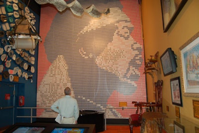 A 25-foot-high mural of Jimi Hendrix is made from more than 8,500 playing cards.