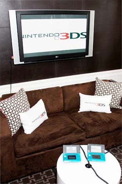 From Sunday through Tuesday, Nintendo took over the 10th floor of the hotel to show off its new portable gaming system, demonstrating the technology and capabilities of the 3DS in a uncluttered lounge.