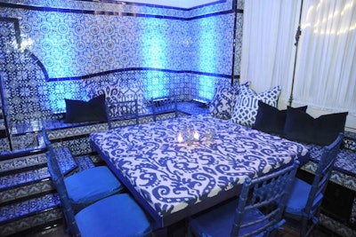 Feats used linens from Mexico to decorate the tables in each of the color-themed rooms.