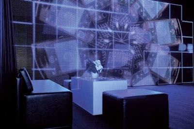 Harrison & Shriftman, Felix Lighting, and Green Lab Design Studio Ltd. created a large LED wall that displayed moving images of the BlackBerry Torch at the device’s launch party in Los Angeles in August.