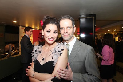 Gina Gershon and Patrick Breen. Later, Gina sang for her supper.