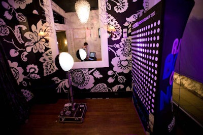 A Svedka Vodka-sponsored photo area incorporated branding into the night's entertainment.