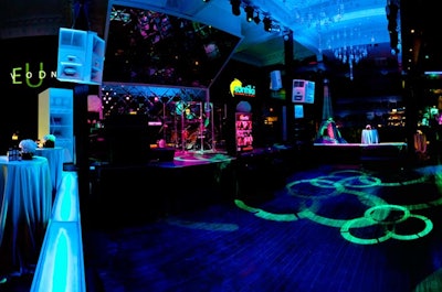 Inspired by Contiki's vacations, decor resembled a European nightclub.