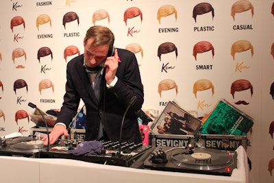 Against a playful backdrop of the iconic doll's different hairstyles, DJ Paul Sevigny spun music for the guests at Christie's Ken celebration.