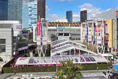 Three tents sprawled over L.A. Live for the official N.B.A. All-Star Game's televised preshow on Sunday, with production by the N.B.A. and 15/40 Productions.