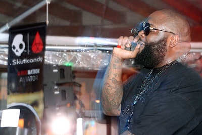 Skullcandy's party included a performance by rapper Rick Ross.