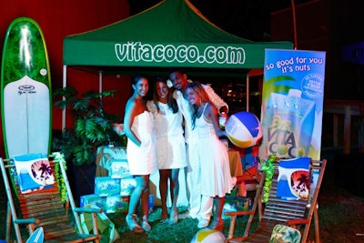 Vita Coca set up a tent serving coconut water in the museum's Paradise Courtyard.