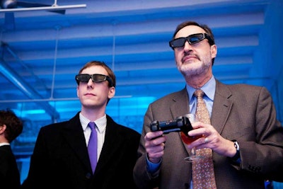 Some of the games required 3-D glasses, which representatives had on hand for those playing, as well as for spectators.
