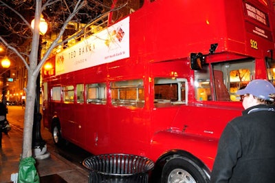 Chicago Double Decker & Trolley Co. provided a British-style bus to transport guests to the after-party at Public House.