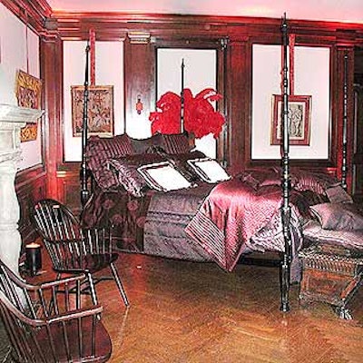 A luxurious-looking bed with Frette linens was set up in one corner and raffled at one point in the evening.