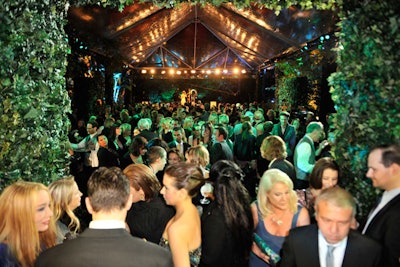 The QVC party took place on a rainy Friday night beneath a tent in the Four Seasons' Wetherly Garden.