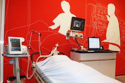 Philips Healthcare set up three makeshift hospital rooms to demonstrate its newest equipment.