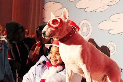 As a fun photo opportunity for the kids in attendance, Target trotted out its mascot Bullseye, an all-white bull terrier with the retailer's logo painted over its left eye.