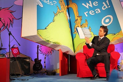 Celebrity parents like actor Mark Ruffalo (pictured) participated in the event by reading to the gathered children.