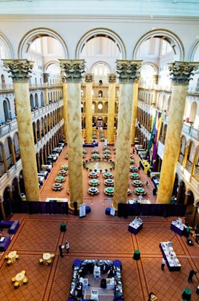 Tschiffely redesigned the event layout by switching the dining and reception areas to opposite sides of the museum's grand hall from last year.